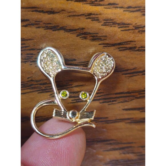 Vintage Sarah Coventry Gold-Tone Mouse Brooch Pin - Picture 3 of 7